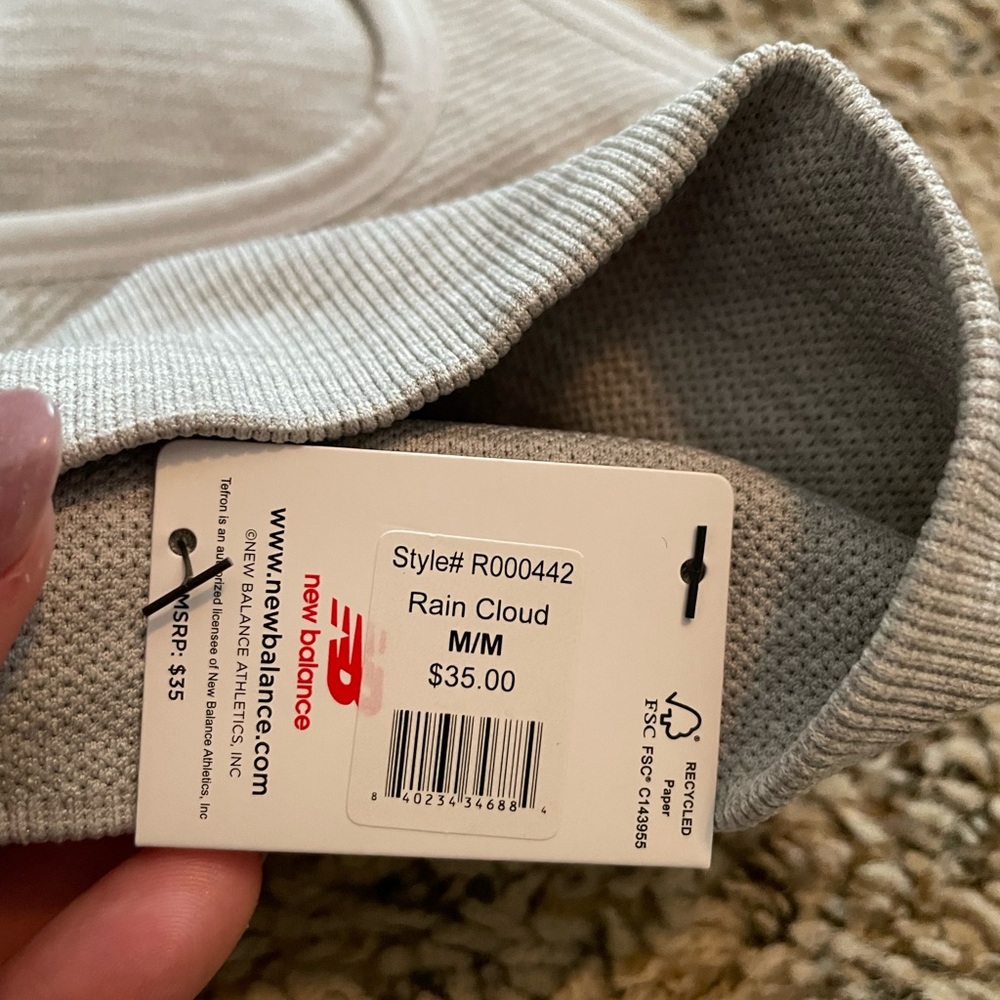 New Balance Gray Sports Bra Racerback Design - Picture 3 of 3